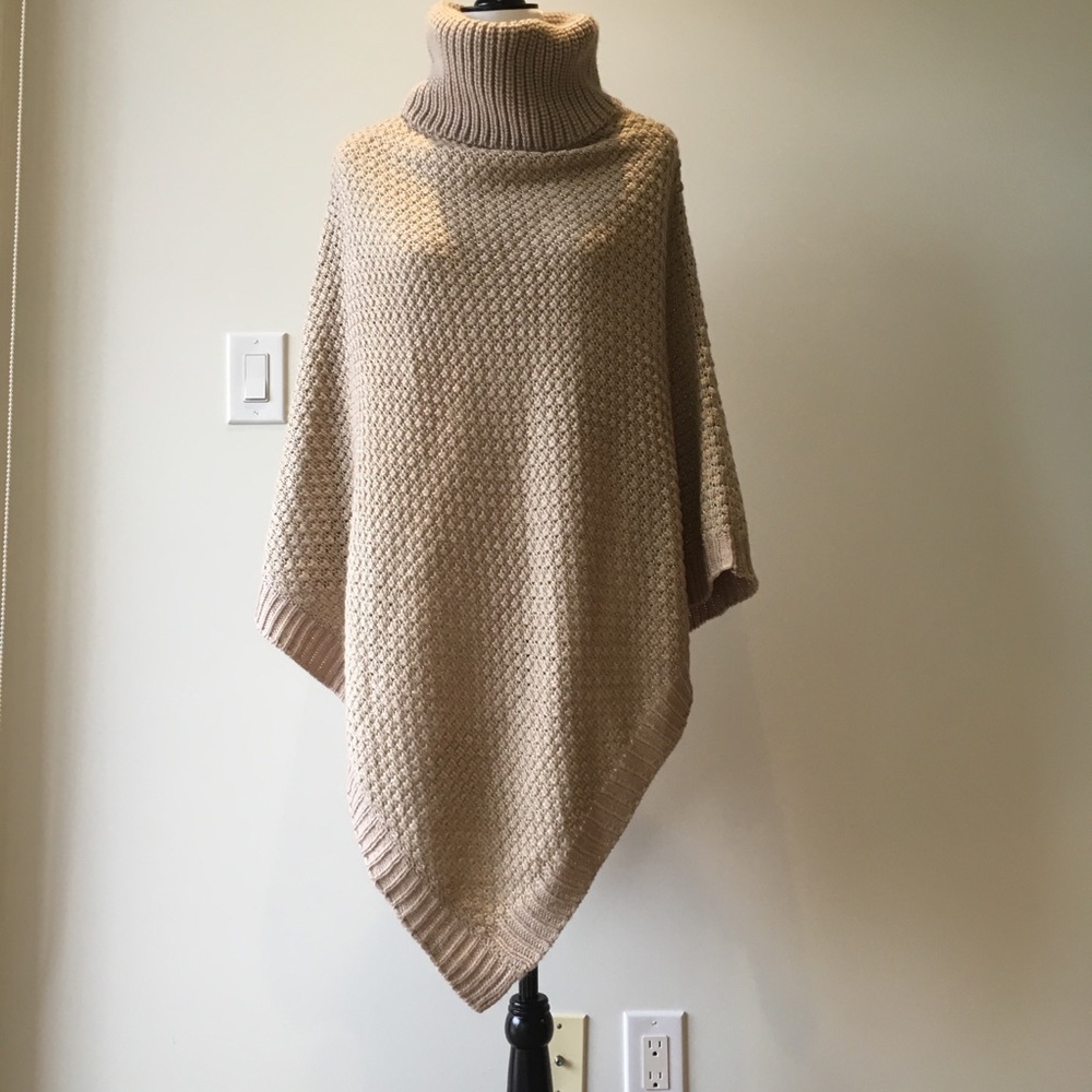 Calvin Klein knitted roll neck poncho